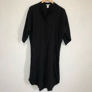 H&M Black Button up Swimsuit Coverup Dress